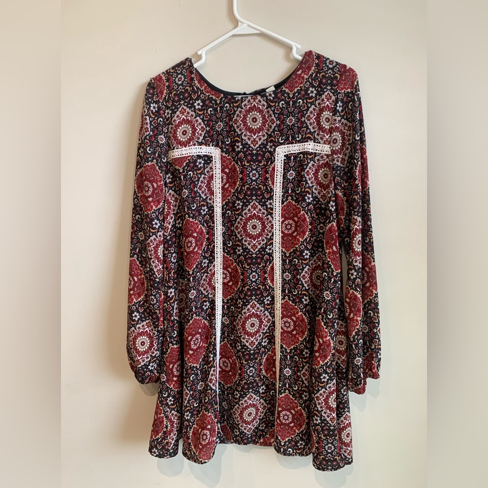 Multicolored long sleeve dress